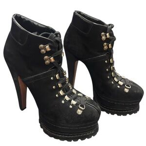 BN Alaïa Black Suede Platform Hiking boots Sz.38
